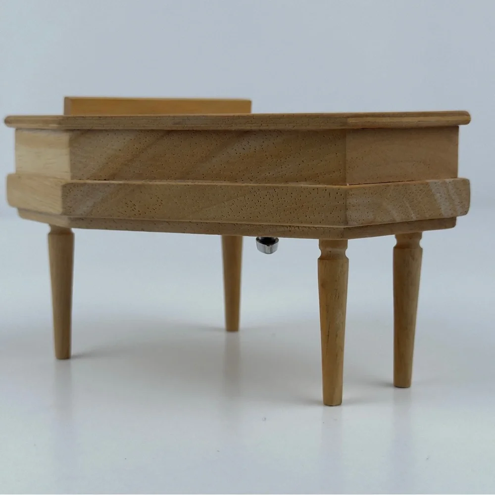 Miniature Dollhouse Baby Grand Piano Music Box 1:12 Scale Wood Working